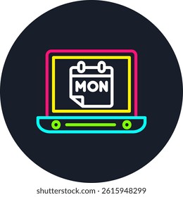 Cyber Monday Line Multi Colour Circle