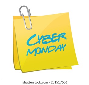 cyber monday memo post illustration design over a white background