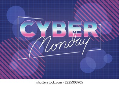 cyber monday memphis style poster