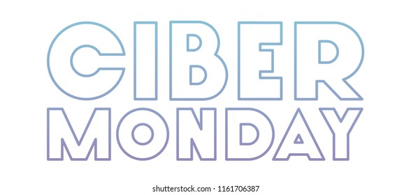 cyber monday message with hand made font