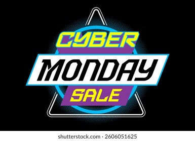 Cyber monday neon concept vector illustration