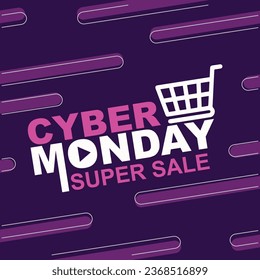 Cyber Monday, Online Sale, Online Business Clearance Sale, Black Friday Sale Vector Illustration Sign Banner for shop, e-commerce, web, business, flyers, and posters
