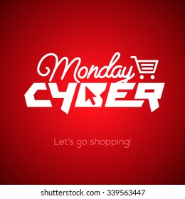 Cyber Monday, Online-Shopping und Marketing-Konzept, Vektorgrafik.