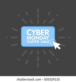 Cyber Monday, online shopping and marketing concept, vector illustration.