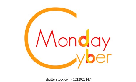 Cyber Monday - orange text with big first letter