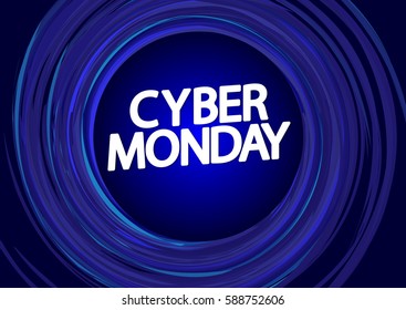 Cyber Monday, poster design template, vector illustration