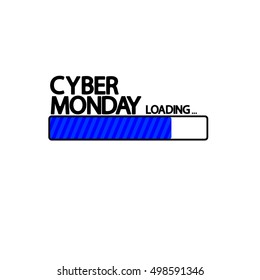 Cyber Monday, progress loading bar, banner, poster design template, vector illustration