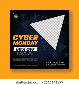 Cyber Monday Promotional E-commerce Web Banner Template, Editable Discount Offer Social Media Post Design for Retail and Fashion Sales banner design with modern creative colorful background design