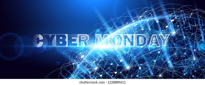Cyber Monday. Promotional Online Sale Event. Vector Technology illustration