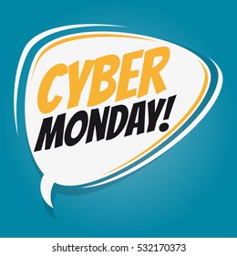 cyber monday retro speech balloon