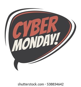 cyber monday retro speech balloon