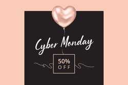 Cyber Monday Rose Gold Balloon 50 Percent Off