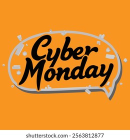 Cyber monday with round typography stylish design for the best t shirt logo