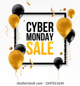 Cyber Monday Sale Abstract Background. Vector ad poster for holiday discounts and sales.