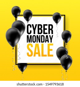 Cyber Monday Sale Abstract Background. Vector ad poster for holiday discounts and sales.