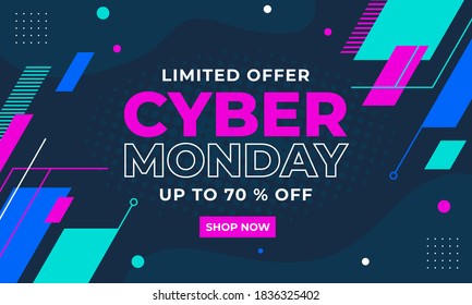 cyber monday sale abstract geometric shape background. for advertising poster, banner or flyer design vector