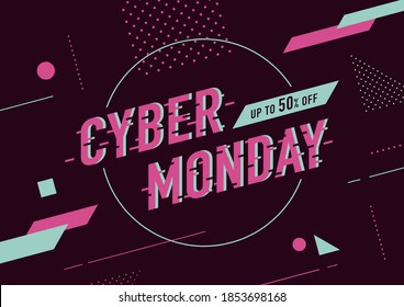 Cyber Monday sale ad template for social media posts, banner, card design, etc.