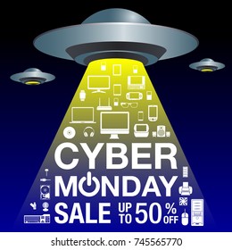 Cyber Monday Sale background. Cyber Monday sale banner design. vector illustration