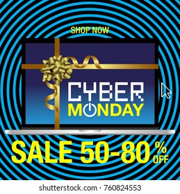 Cyber Monday Sale background. Cyber Monday sale banner design. vector illustration