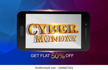 Cyber Monday Sale Background for Deal Promotion. Cyber Monday Banner and Label for Website. Promotional online sale event 