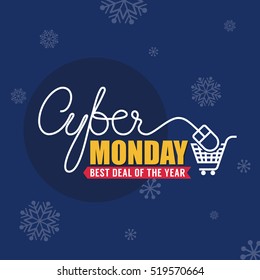 Cyber Monday Sale Background for Good Deal Promotion. Cyber Monday Banner and Label for Website.Vector illustration