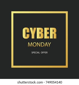 Cyber Monday Sale background. Promotional banner design. Vector illustration