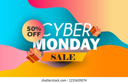 Cyber Monday Sale background with space for your text. Metal background. Vector illustration.