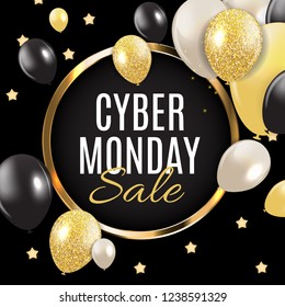 Cyber Monday Sale Background Vector Illustration EPS10