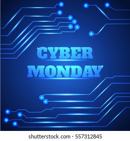Cyber monday sale background. Vector illustration