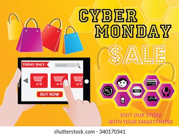 Cyber Monday Sale background, for web, poster and other advertisement. easy to modify