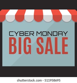 Cyber Monday sale background. Web store concept. Vector illustration.