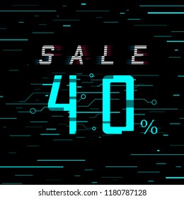 Cyber monday Sale banner 40 per cent off, Vector