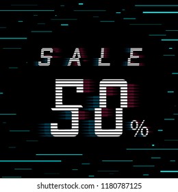 Cyber Monday Sale Banner 50 Per Cent Off, Vector