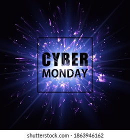 Cyber Monday Sale  banner. Abstract Vector Illustration