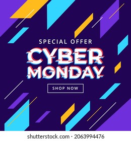 cyber monday sale banner abstract geometric background