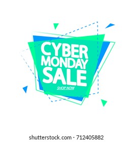 Cyber Monday Sale, banner design template, vector illustration