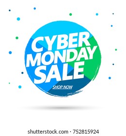 Cyber Monday Sale, banner design template, vector illustration