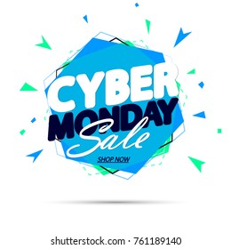 Cyber Monday Sale, banner design template, vector illustration