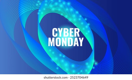 Cyber Monday sale banner discount special offer. Design online store shopping coupon flyer. Vector illustration.