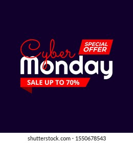cyber monday sale banner illlustration for promotion. vector illustration