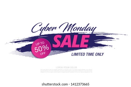 cyber Monday sale banner layout design, vector illustration