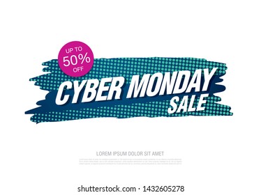 cyber Monday sale banner layout design, vector illustration
