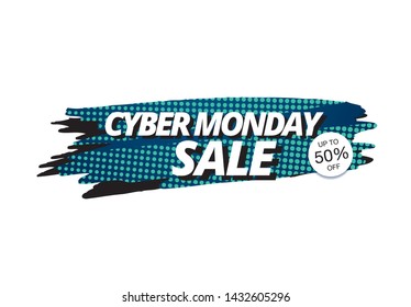 cyber Monday sale banner layout design, vector illustration