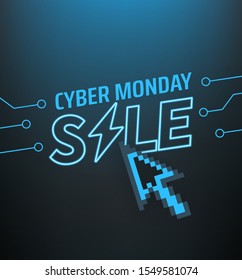Cyber monday sale banner. Season offer concept