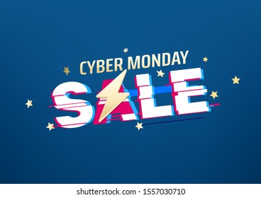 Cyber monday sale banner. Season offer concept