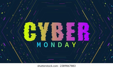 Cyber monday sale banner. Technology background. Vector design