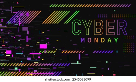 Cyber monday sale banner. Technology background. Vector design