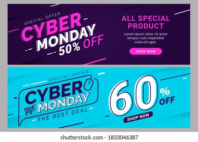 Cyber monday sale banner template digital marketing for business promotion