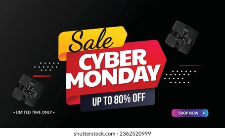 Cyber Monday. Cyber Monday sale banner template for business promotion vector illustration