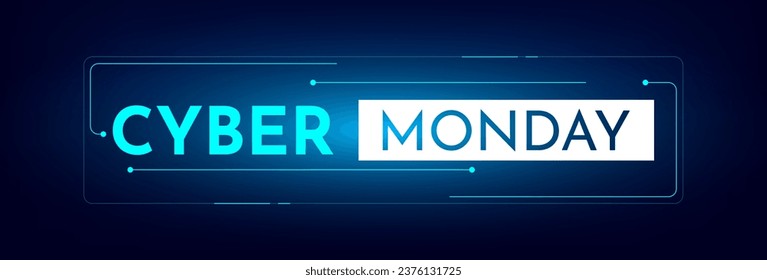 Cyber Monday sale banner template. Cyber Monday typography text design. Promotion and sale background. Vector illustration